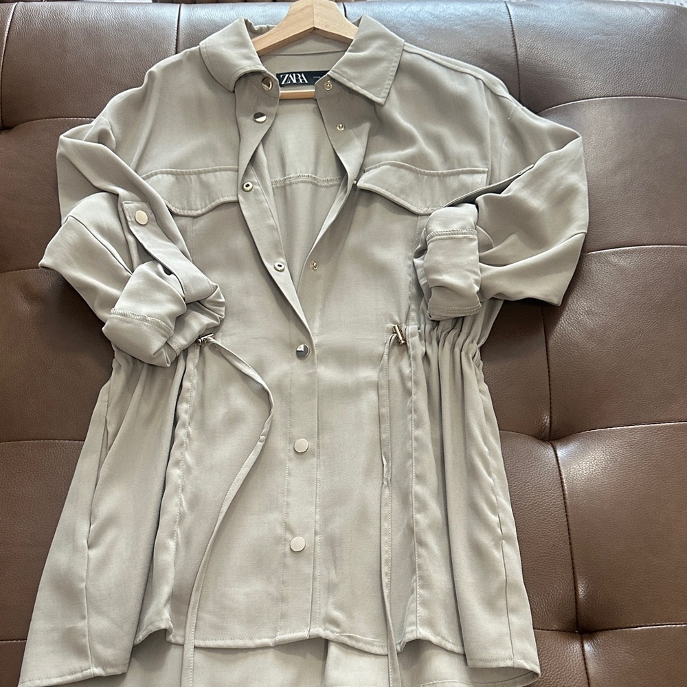 Zara Light Beige Utility Dress